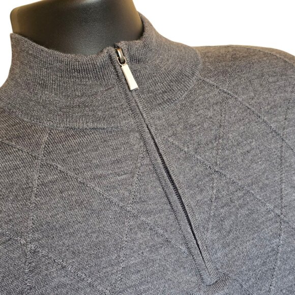 NWOT  -  BROOKS BROTHERS Merino Wool Argyle Quarter Zip Sweater sz S - Picture 5 of 13